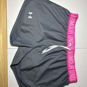 Under Armour Women's Athletic Shorts in Gray and Pink